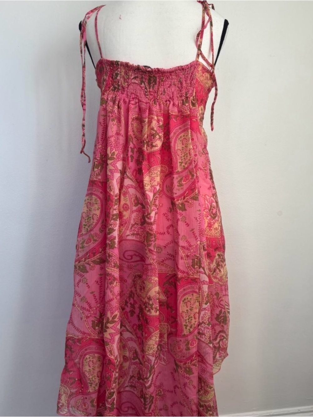 Pink Paisley Anthropologie Medium “Chaundry” Fairy Asymmetrical Cami Dress - Picture 4 of 5